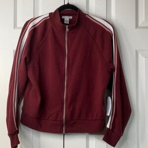 Better Together Womens Burgundy Track Jacket Size M